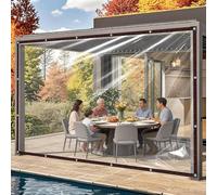 Telone Trasparent 1.4 x 3.1 m Impermeabile, con Occhielli, in Pe Trasparente, Resistente Uv, Corda di 5M Telone Impermeabile per Barche, Giardino e Attività All’Aperto, trasparente