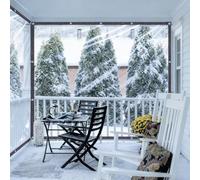 Telone Trasparent 1.5 x 1.9 m Impermeabile, con Occhielli, in Pe Trasparente, Resistente Uv, Corda di 5M Telo Copritutto in Plastica per Campeggio, Giardino e Giardino, trasparente