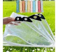 Telone Trasparent Impermeabile 250 x 335 cm Impermeabile Telo Esterno Trasparente con Occhielli Pieghevole per Esterni, Balcone, Giardino D'Inverno, Colore trasparente