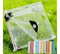 Telone Trasparent Impermeabile 280 x 440 cm Protezione Dal Vento Telone Impermeabile con Occhiell Pieghevole per Animali Domestici, Resistente Alle Intemperie, Con, Colore trasparente
