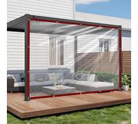 Telone trasparent, impermeabile con occhielli, in PVC trasparente, per esterni carport, telo di copertura trasparente per terrazza, balcone, giardino o casetta (1,5 x 4 m)