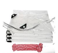 Telone Trasparente 150 x 455 cm Impermeabile Telo Impermeabile Esterno Trasparente con Occhielli e Antistrappo per Esterni, Terrazza, Pollaio, Balcone, Colore trasparente