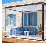 Telone Trasparente 220 x 450 cm 400 G M², in PVC Resistente Uv, Antipioggia Antistrappo, Antipolvere, Protezione Dal Vento, Telo Impermeabile con Occhielli per Esterni, incolore