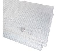 Telone trasparente 4 x 6 m, impermeabile, rete trasparente 100 g/m2 con occhielli, telo protettivo per auto, telone multiuso