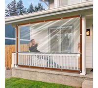 Telone trasparente con occhielli, 1,5 x 3 m, trasparente, per esterni, inverno, resistente alle intemperie, per balcone, mobili da giardino, pollaio