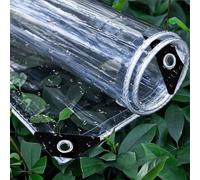 Telone Trasparente con Occhielli 180 x 205 cm Impermeabile, Resistente Agli Strappi, Pvc Telone Protettivo 400G/㎡ per Auto, Barche, Piscina, Giardino, Bianco