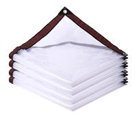 Telone trasparente con occhielli, impermeabile, trasparente, copertura per mobili da giardino, resistente alle intemperie, impermeabile, per esterni, piante, serra e tetto (2.5x5m)