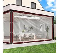 Telone Trasparente Con Occhielli, Pellicola Di Copertura Impermeabile Per Protezione Da Pioggia, Vento E Polvere, Per Uso Esterno, Con Corda E Fascette. Clear,8x12m