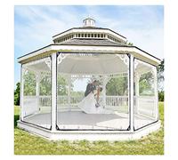 Telone trasparente con occhielli, resistente agli strappi, impermeabile, in PVC, per giardino, patio, prato, piante, serra, capanno, tettoia, 4,5 x 3 m, con elastico a sfera