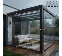 Telone trasparente con occhielli, telo impermeabile esterno, 0.12 mm Telone Impermeabile trasparente Telo Copertura Protezione Piante 2 3.5 5 7 8.5 10 12 m(7x17 m)