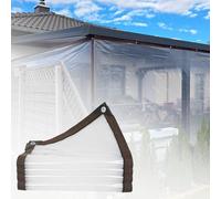 Telone Trasparente Durevole Spessore 0,16 mm, Telo Impermeabile Antipioggia for Balcone Esterni Tetto Serra, Copertura Resistente Agli Strappi con Corda 1 7 16 24 32 38 50 m(10x20m)