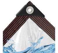 Telone trasparente, impermeabile, 2 x 1 m, con occhielli per balcone, parapioggia/sabbiera, telone trasparente per mobili da giardino