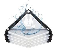 Telone Trasparente Impermeabile, 3x3m Telo PVC Resistente Esterni con Occhielli, Tarpaulin Protettiva per Mobili da Giardino Serra Balcone Terrazza Isolamento Piante