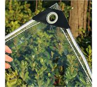 Telone trasparente impermeabile con occhielli, copertura resistente alle intemperie per ripari per piante, baldacchino pieghevole, include corde per la protezione dalla pioggia, 2,8 m x 6,5 m