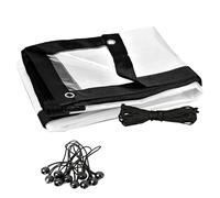 Telone Trasparente Impermeabile Con Occhielli, Copertura Trasparente Ispessita Per Protezione Da Campeggio, Gazebo, Roulotte, Prato E Giardino. Clear,4×4 FT