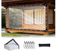 Telone Trasparente, Impermeabile, Con Occhielli, Robusto Telo In Vinile PVC, Trasparente, Per Uso Esterno, Campeggio, Piante, Giardino, Pollaio, Lettiera Per Gatti Clear,5x8 FT