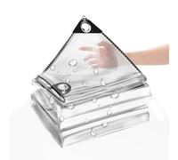Telone trasparente impermeabile con occhielli, telo multiuso in PVC trasparente, resistente, impermeabile, resistente agli strappi, impermeabile, impermeabile, impermeabile (3X3M)