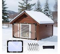 Telone Trasparente Impermeabile E Resistente, Con Occhielli E Corda, Resistente Agli Strappi, Per Gazebo, Balconi, Conigliere, Serre, Pollai Clear,10x16 FT