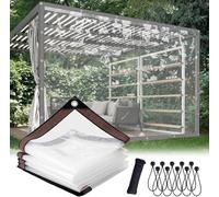 Telone Trasparente Impermeabile E Resistente, Telo Di Plastica Per Campeggio, Esterno, Telo Di Base, Copertura Per Gazebo Clear,8x16m