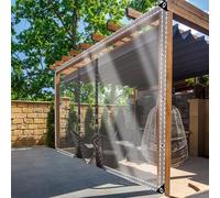 Telone Trasparente Impermeabile in PVC, Telone Personalizzato Resistente con Occhielli Due Cerniera, Dimensioni/Colore/Spessore, Utilizzato in Giardini/Terrazze/Serre/Garage. (0.35mm-2.6m-3.5m)