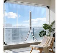 Telone Trasparente Impermeabile,Pannelli Laterali Di Telo in Pvc Trasparente per Esterni Con Cerniere,Telono per Vetri Ad Alta Resistenza,Spessore 0,35mm,420g/m²,WxH-3.5x2.6m/11.5x8.5ft
