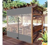 Telone trasparente impermeabile per esterni, con cerniera, per pergola, patio, veranda, posto auto coperto, gazebo, tende da pioggia in PVC con occhielli