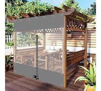 Telone trasparente impermeabile per esterni, con cerniera, per pergola, patio, veranda, posto auto coperto, gazebo, tende da pioggia in PVC con occhielli