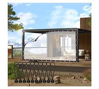Telone trasparente impermeabile per esterni e gazebo, 0,14 mm, con occhielli, ideale per parcheggi e pareti laterali da giardino. Dimensioni: 3 x 2 m