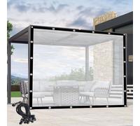 Telone trasparente impermeabile per esterni, pannello in PVC resistente con occhielli, copertura per gazebo e giardino, dimensioni: 5 x 3,5 m, protezione resistente alle intemperie