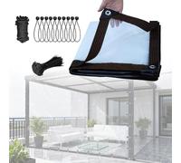 Telone Trasparente Impermeabile Resistente,Pannelli Laterali Impermeabili per pergola con Occhielli per Mobili da Giardino Gazebo Piante casetta per Animali,3×4m/9.8×13.1ft