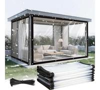 Telone Trasparente Impermeabile Resistente, Telo Trasparente Impermeabile Con Occhielli E Corda Per Casa, Giardino, Campeggio, Serra, Pollaio, Conigliera Clear,10x18 FT