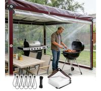 Telone Trasparente Impermeabile, Telo Antistrappo Resistente All'usura Con Occhielli In Alluminio Per Patio, Giardino, Camper, Copertura Per Mobili Da Piscina Clear,4×4 FT