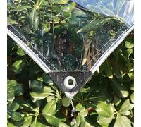 Telone trasparente in PVC - 14 Mil resistente impermeabile con occhielli per campeggio, serra, auto, patio e padiglione