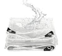 Telone trasparente in PVC 230 x 320 cm, con occhielli, impermeabile, trasparente, per uso esterno, copertura per patio, resistente, durevole, resistente alle intemperie e ai raggi UV