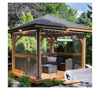 Telone Trasparente in PVC con cerniera,Telo Trasparente for Esterni, con Porta con Cerniera for pergolato,Patio,Veranda,Gazebo,Teloni in Plastica Pvc 0,5mm, Personalizzabili(H3xW5.5M/H9.84xW18.04ft)