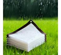 Telone Trasparente in PVC con Occhielli E Chiusura Lampo, Impermeabile per Esterno, Copertura con Paravento E Parapioggia per Gazebo, Balconi, Terrazze, Tettoie, Giardino, Piscina E Legnaia(7x22F1)