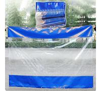 Telone Trasparente in Pvc Impermeabile,Tende in Vinile Resistente Da 450g/M² Con Occhielli,Telone Trasparente Blu,Tende Da Esterno in Plastica Impermeabile E Antivento,WxH-2.1x1.8m/6.9x5.9ft
