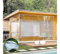 Telone trasparente in PVC resistente e impermeabile, 6 m x 7,5 m, per patio, resistente ai raggi UV, anti-invecchiamento, spessore 0,35 mm, per uso esterno