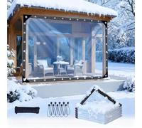 Telone Trasparente In PVC, Telo Impermeabile Per Esterni, Telo Trasparente Con Occhielli Per Mobili Da Giardino, Auto, Piscine, Telo Impermeabile E Resistente Agli Strappi Clear,3x5m