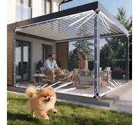 Telone Trasparente Occhiellato 145 x 165 cm Trasparente Telone Impermeabile con Occhielli Resistente Ai Raggi UV per Esterni, Balcone, Giardino D'Inverno, Colore trasparente