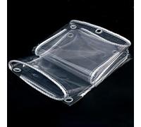 Telone Trasparente Occhiellato Impermeabile Telo di Protezione Pesante Antipioggia Copertura da Esterno,Antistrappo,Protezione e Antipioggia in PE per Barca, Legno, Auto, Piscina,0.35mm, 5x7m