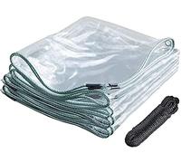 Telone Trasparente Occhiellato Impermeabile Teloni PVC Pesante per Esterno - Telo Copertura Protezione Piante con Corda - 420g / m² - Spessore 0,3 mm(1x2m)