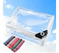 Telone Trasparente per Esterni 165 x 440 cm Protezione Solare Tteloni Impermeabile per Esterno Resistente Ai Raggi UV per Esterni, Terrazza, Pollaio, Colore trasparente