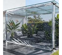 Telone Trasparente per Esterni 170 x 220 cm Impermeabile Telone Impermeabile per Esterno Pieghevole per Esterni, Terrazza, Pollaio, Balcone, Colore trasparente
