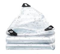 Telone Trasparente per Esterno 1.9 x 4.1 m con Occhielli, Pvc, Isolamento, Impermeabile Tenda da Balcone in Plastica per Auto, Barche, Piscina, Giardino, Bianco