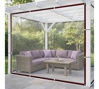 Telone trasparente per esterno, Telo Impermeabile Trasparente con Occhielli, Telone Occhiellato Impermeabile Rinforzato PE 130g/m², Teloni Protettivo trasparenti in plastica per balcone(6x12 m)