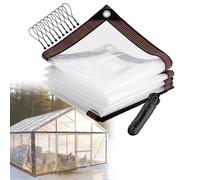 Telone trasparente per pollaio, resistente, impermeabile, con occhielli, in plastica resistente agli strappi, copertura in vinile trasparente per protezione invernale e antivento, 3 x 9 m