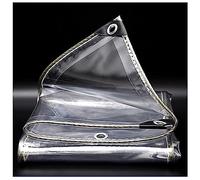 Telone trasparente resistente, 3 x 5 m, in PVC, impermeabile, copertura trasparente per mobili da campeggio, caravan, antivento, antipioggia, durevole, baldacchino da 400 g/m².