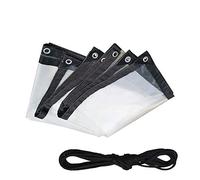Telone trasparente resistente, 4 m x 8 m, impermeabile, antipolvere, angoli rinforzati, ideale per campeggio all'aperto, baldacchino, copertura per tenda, telo in poliestere resistente