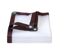 Telone trasparente resistente, 5 x 5 m, impermeabile, resistente agli strappi e alla polvere, con occhielli, copertura in plastica spessa, per uso esterno, telo in vinile impermeabile